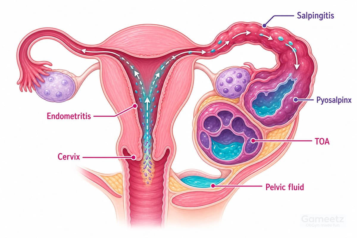 Ascending pelvic inflammatory disease staging