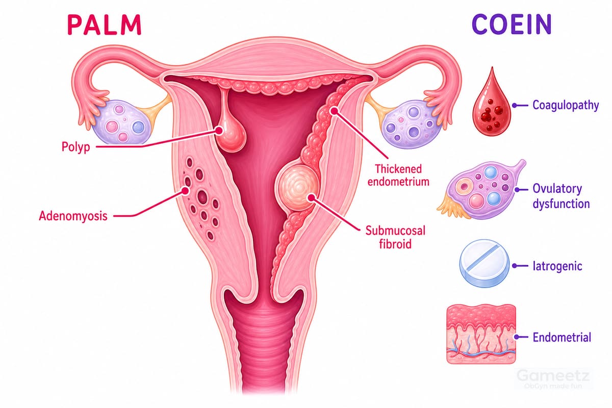 PALM-COEIN causes of heavy menstrual bleeding