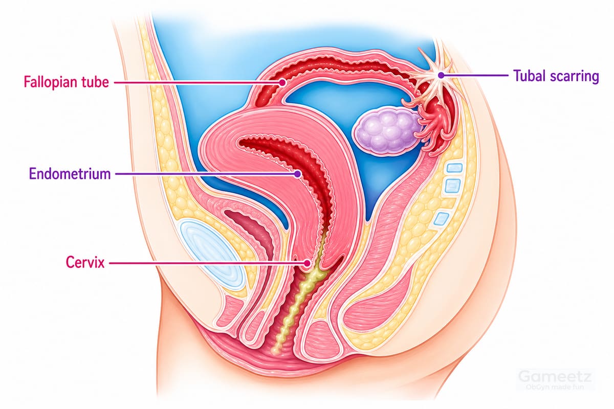 Ascending cervicitis and tubal scarring
