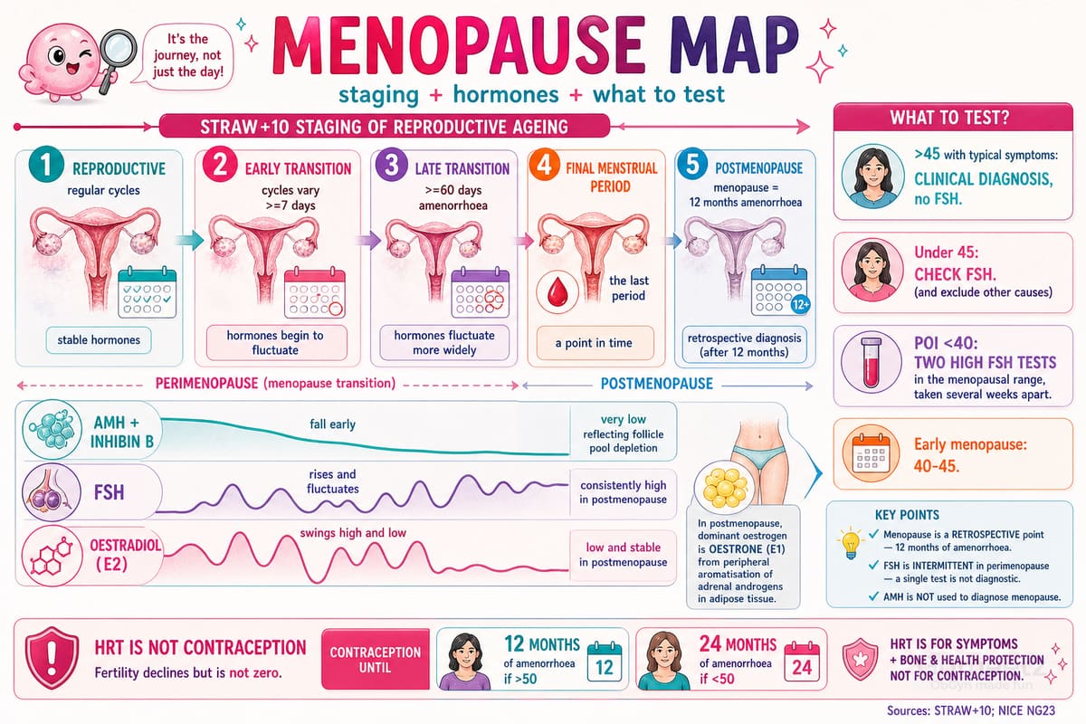 Menopause staging hormone changes testing rules and contraception timing