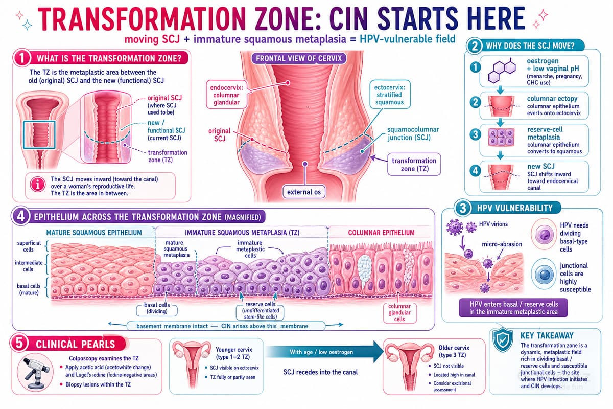 The transformation zone and squamocolumnar junction: immature squamous