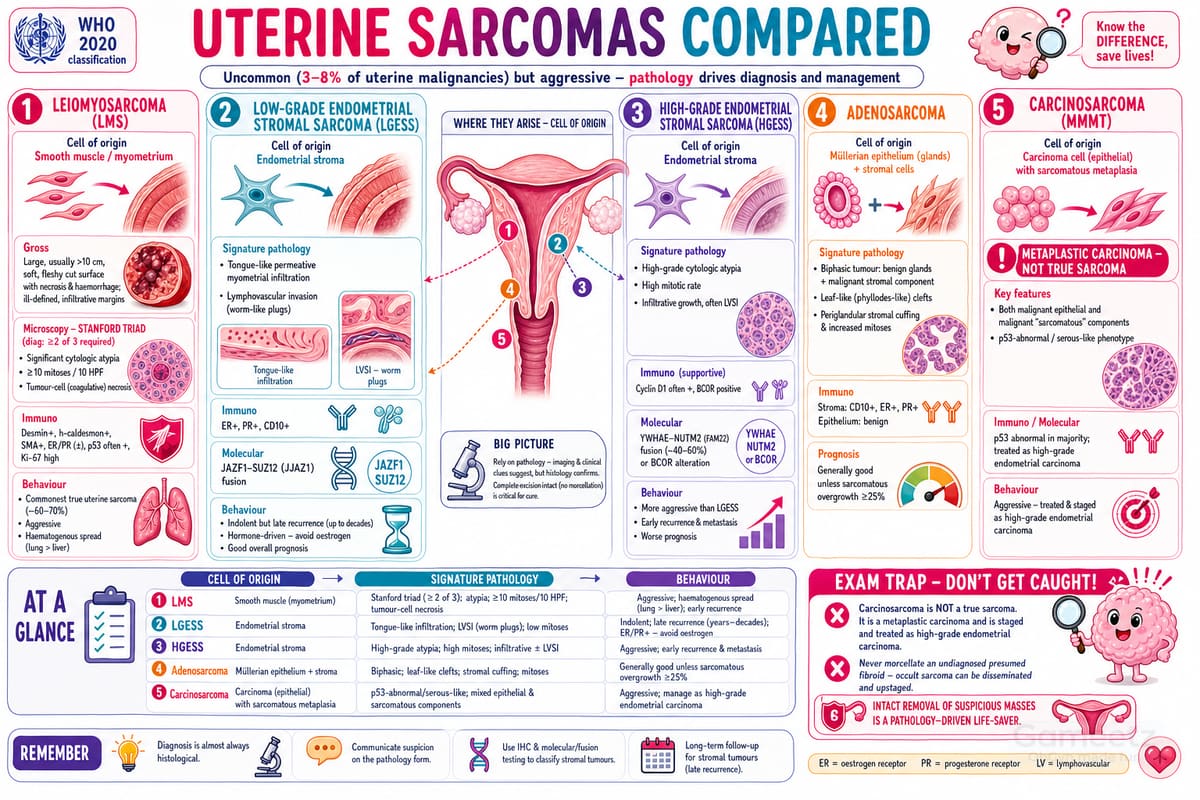 The uterine sarcomas compared: leiomyosarcoma, low- and high-grade end