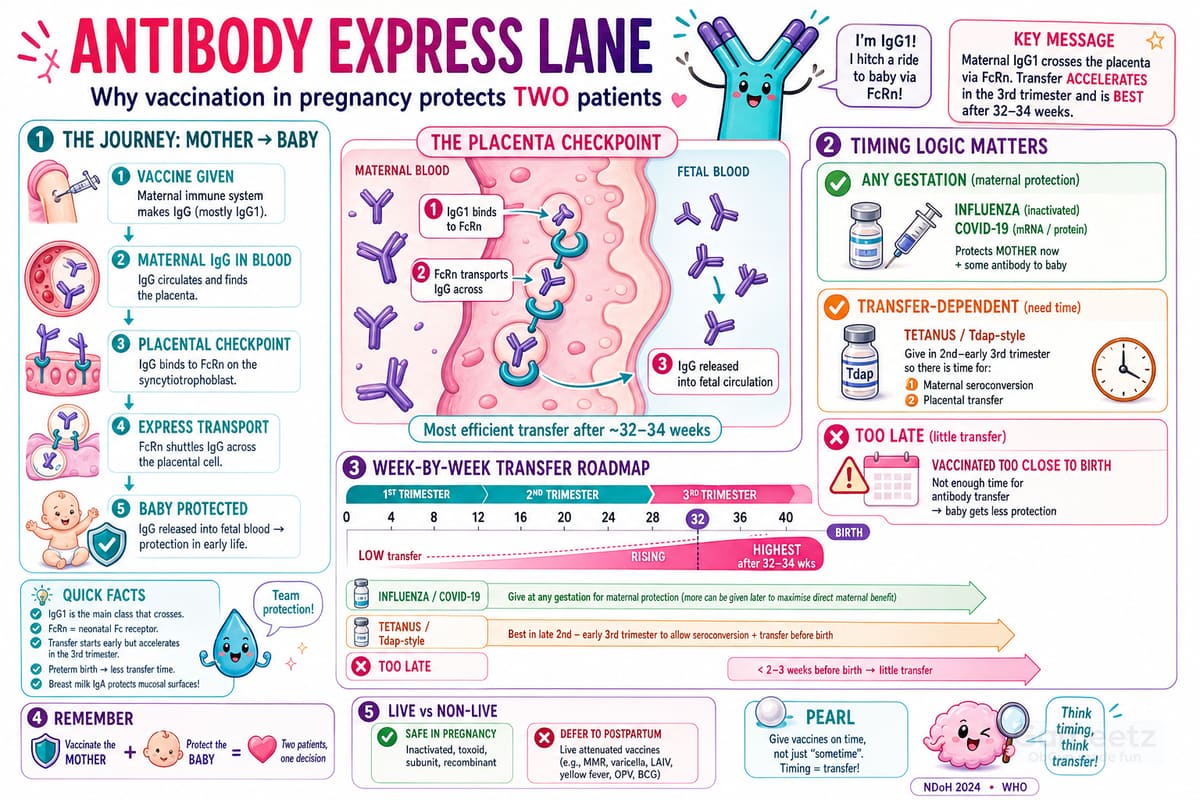 Antibody transfer timing in pregnancy