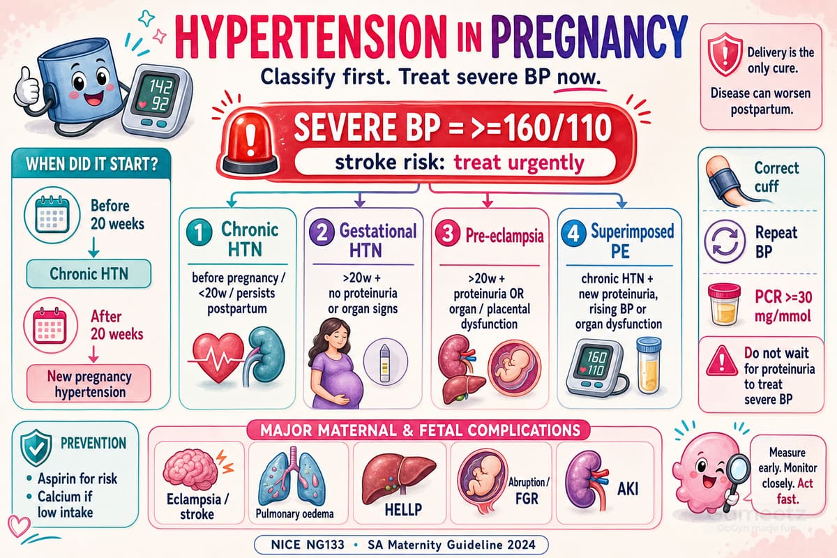 Hypertension in pregnancy classification infographic