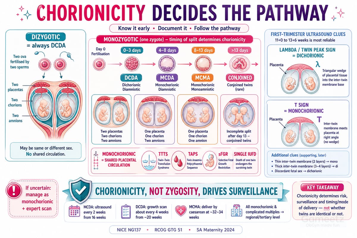 Chorionicity pathway for twin pregnancy