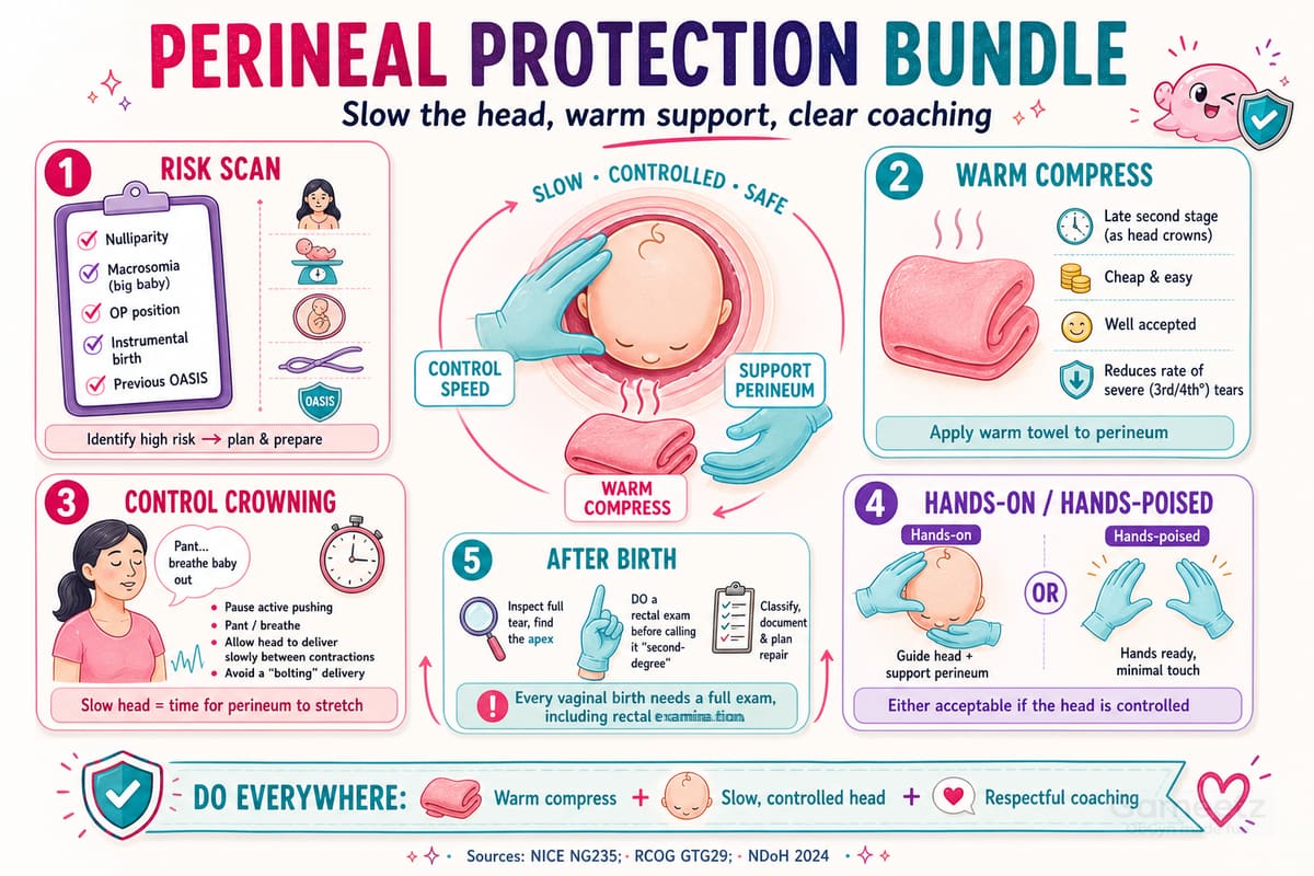 Perineal protection bundle infographic