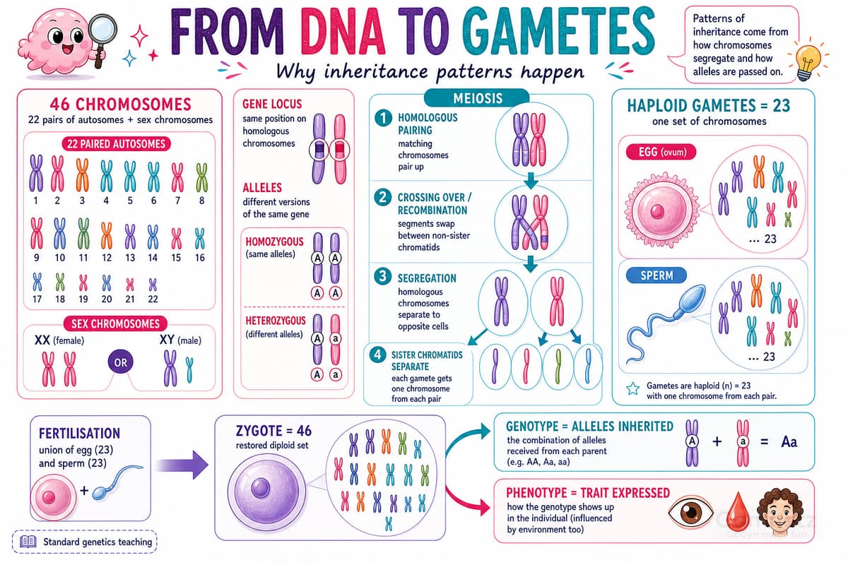 From DNA to gametes infographic
