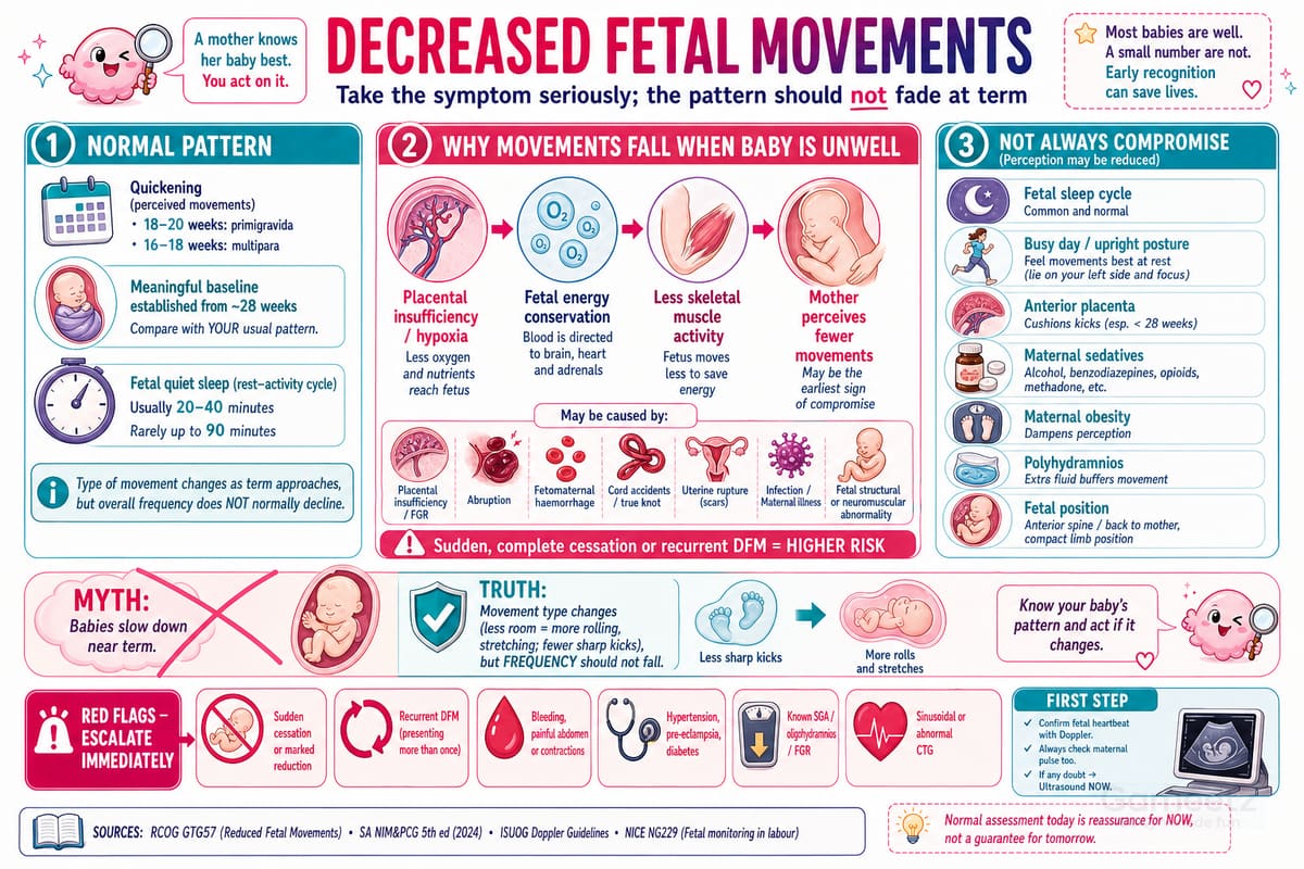 Decreased fetal movements concept infographic