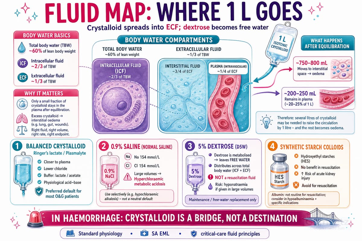 Fluid compartments and fluid-choice infographic